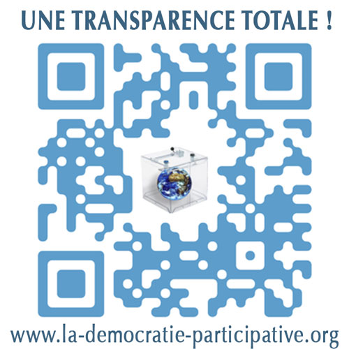 Campagne de communication QR code de La Démocratie Participative : Une transparence totale !