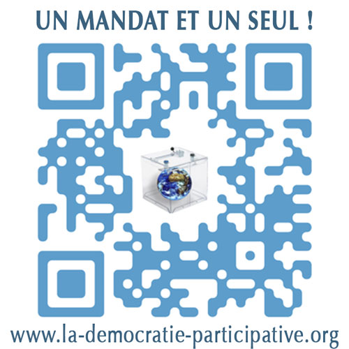 Campagne de communication QR code de La Démocratie Participative : Un mandat et un seul !