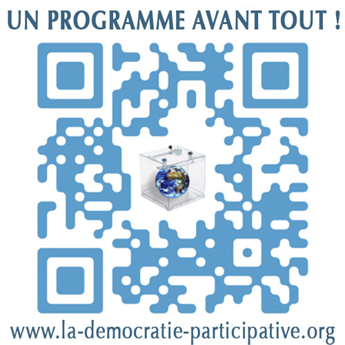 Campagne de communication QR code de La Démocratie Participative : Un programme avant tout !
